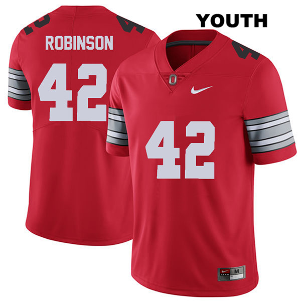 Ohio State Buckeyes Youth Bradley Robinson #42 Red Authentic Nike 2018 Spring Game College NCAA Stitched Football Jersey BE19E11KC